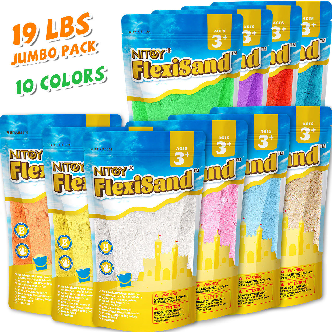 19 Lbs Flexisand (10 Color) - FlexiSand.Fun