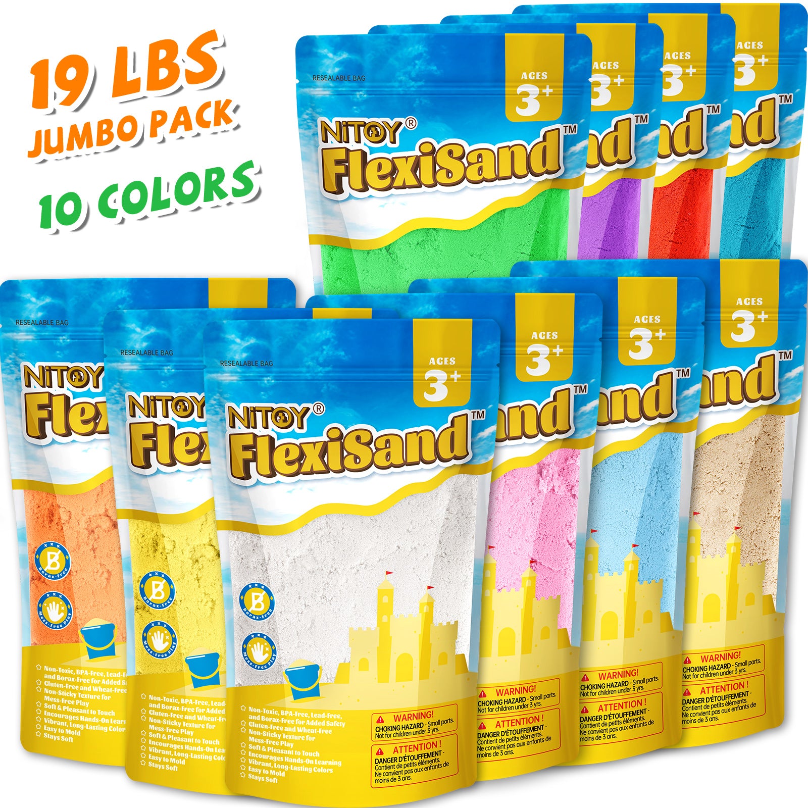 19 Lbs Flexisand (10 Color) - FlexiSand.Fun